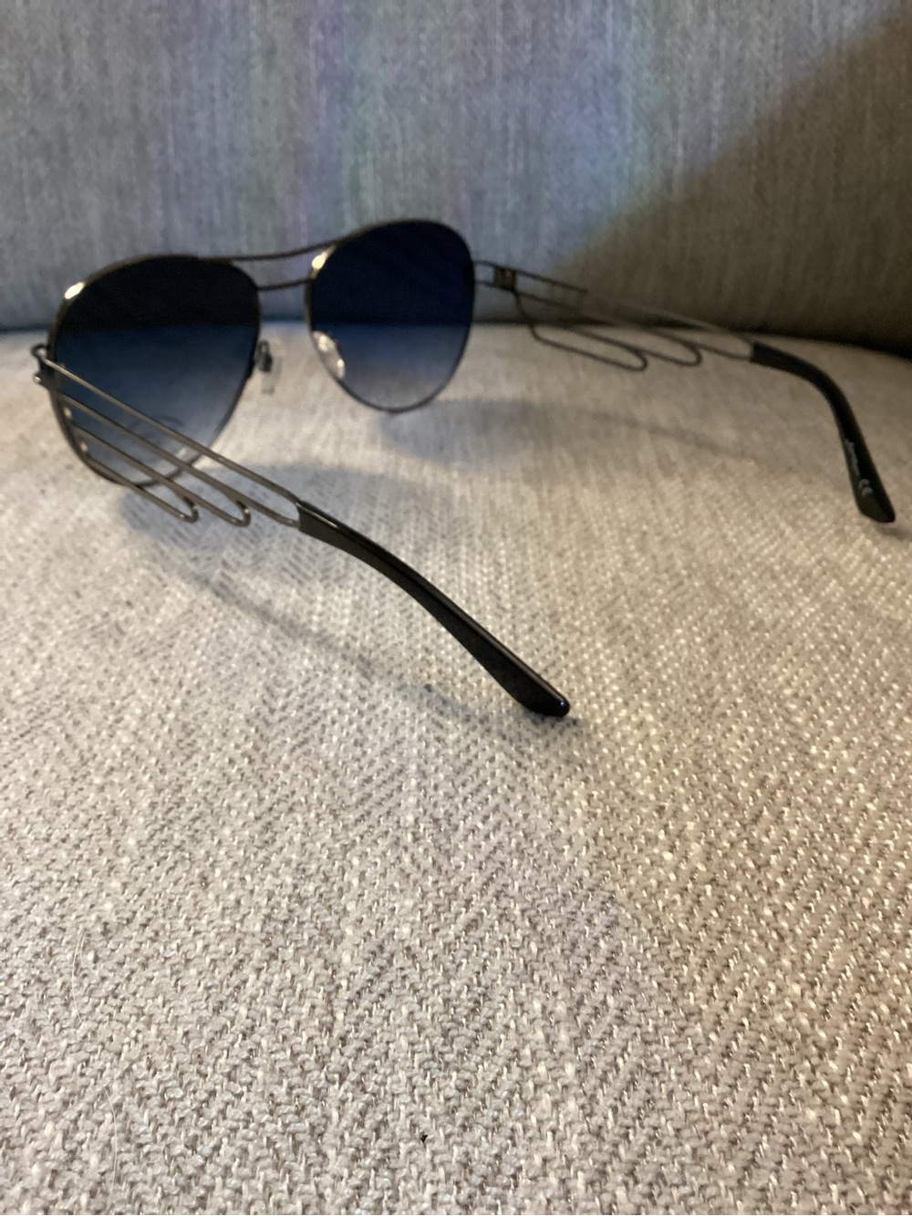 Blue Gradient Lens Metal Aviator Sunglasses